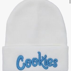 MEN'S COOKIES ORIGINAL LOGO Winter Knitted Beanie (White-Blue)